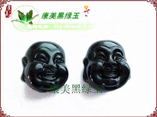 天然黑綠玉佛臉
